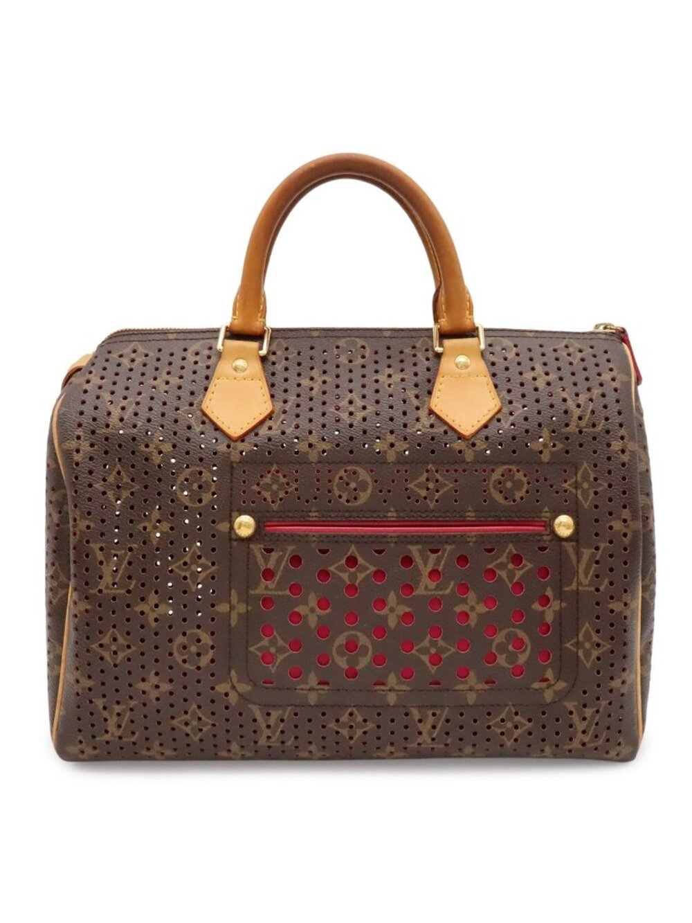 Louis Vuitton Monogram Perfo Speedy 30 Mini Boston Bag Fuchsia Pink